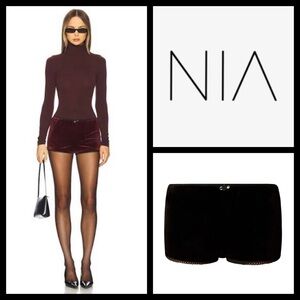 NWT NIA Noemi Black Velvet Hot Pant Shorts